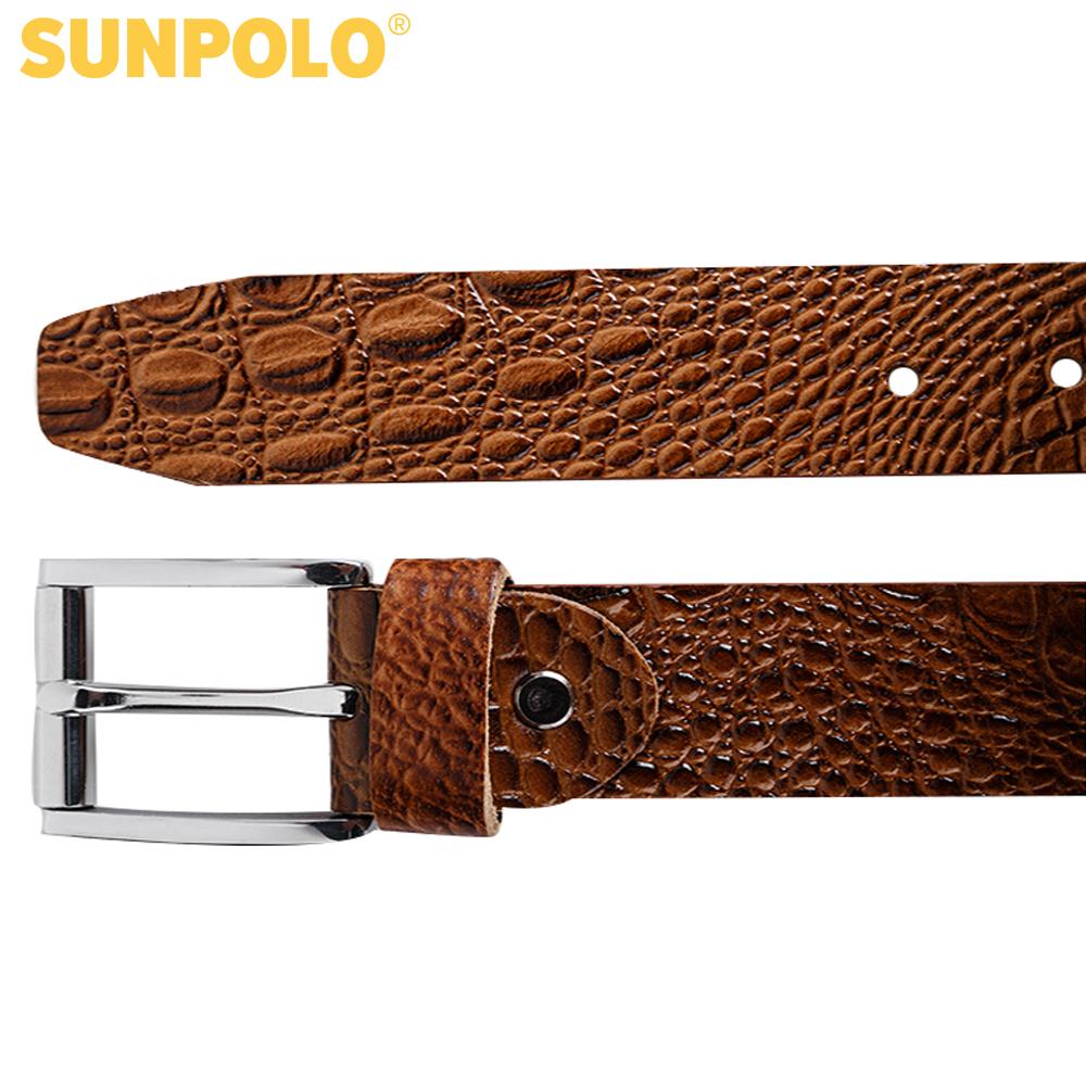 Thắt Lưng Nam Da Bò SunPoLo BS06B (Nâu bò)