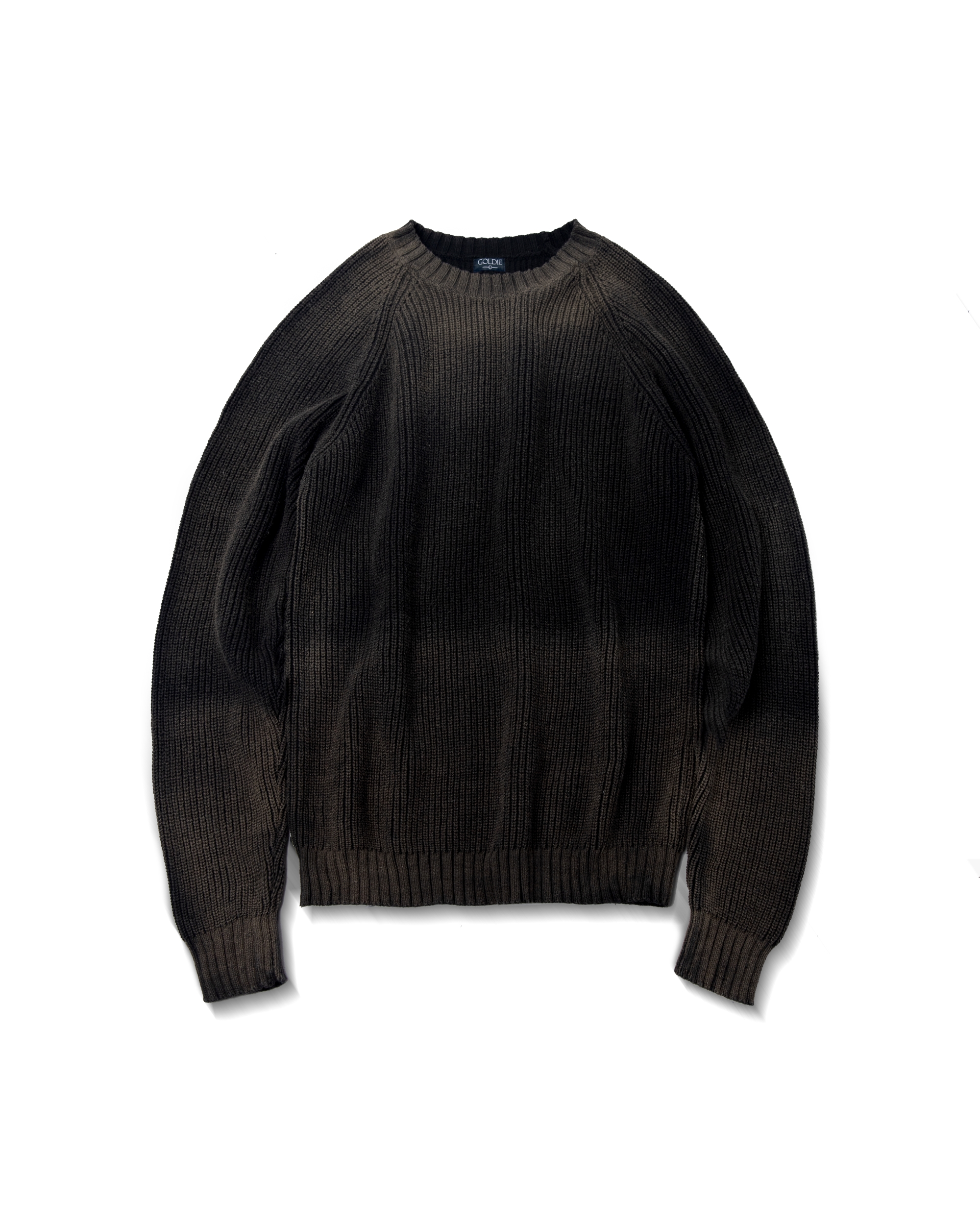 LOGO WASHED BLACK KNIT SWEATER