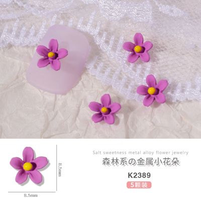 Set charm hoa nhụy 5 cánh lì nhám | hợp kim