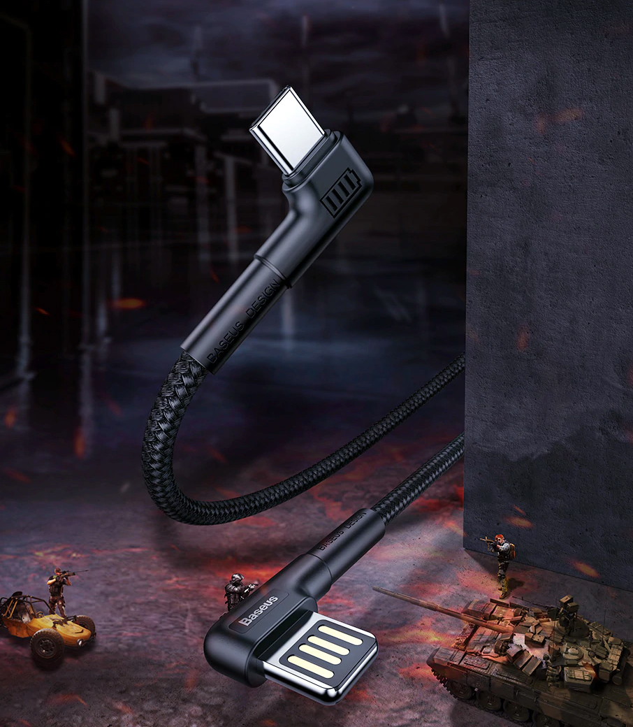 Baseus Elbow USB Type C Cable LED  Dành Cho Xiaomi Redmi Note 9 S 8 Pro Sạc Nhanh 3.0