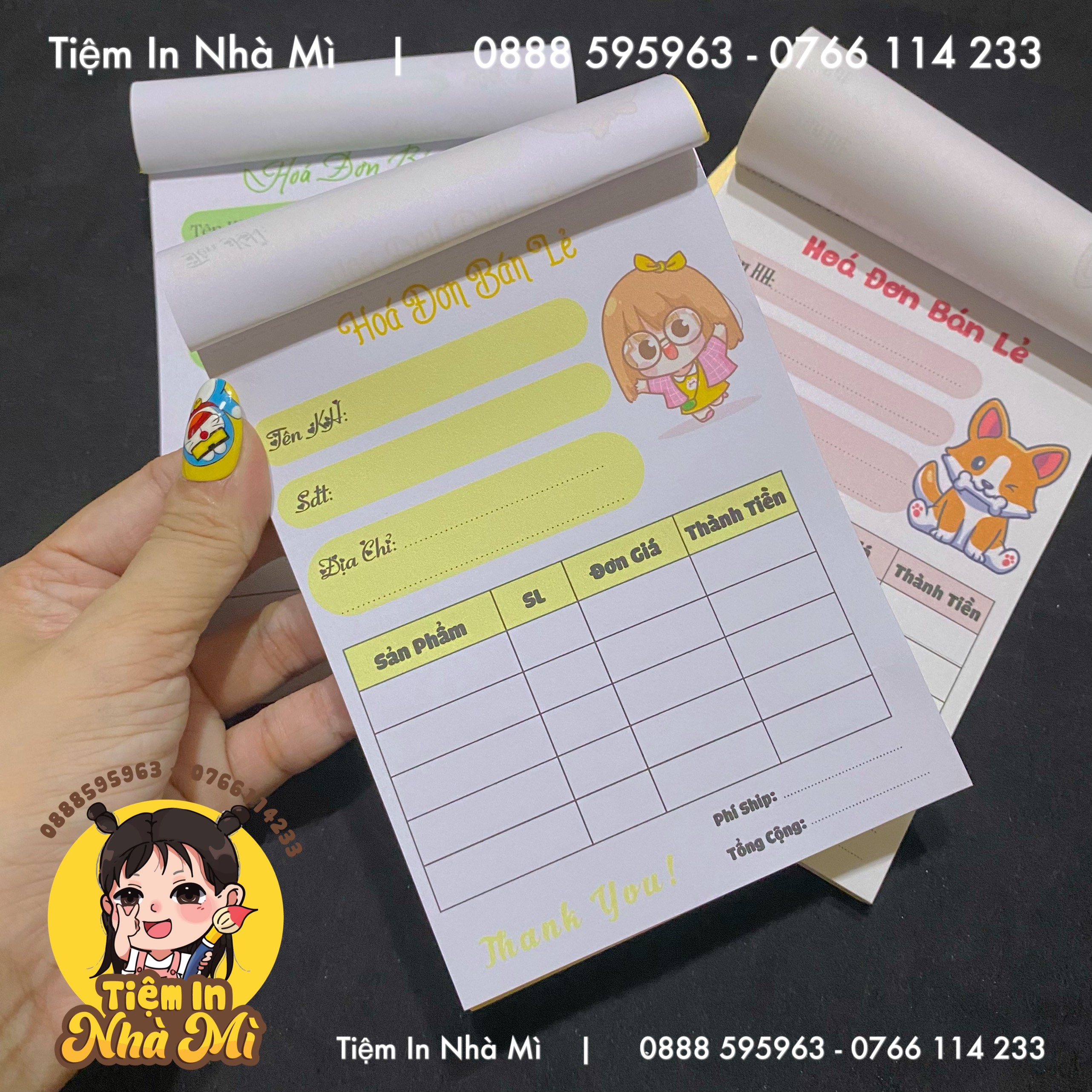 Hoá đơn bán lẻ A6 mẫu mã đáng yêu