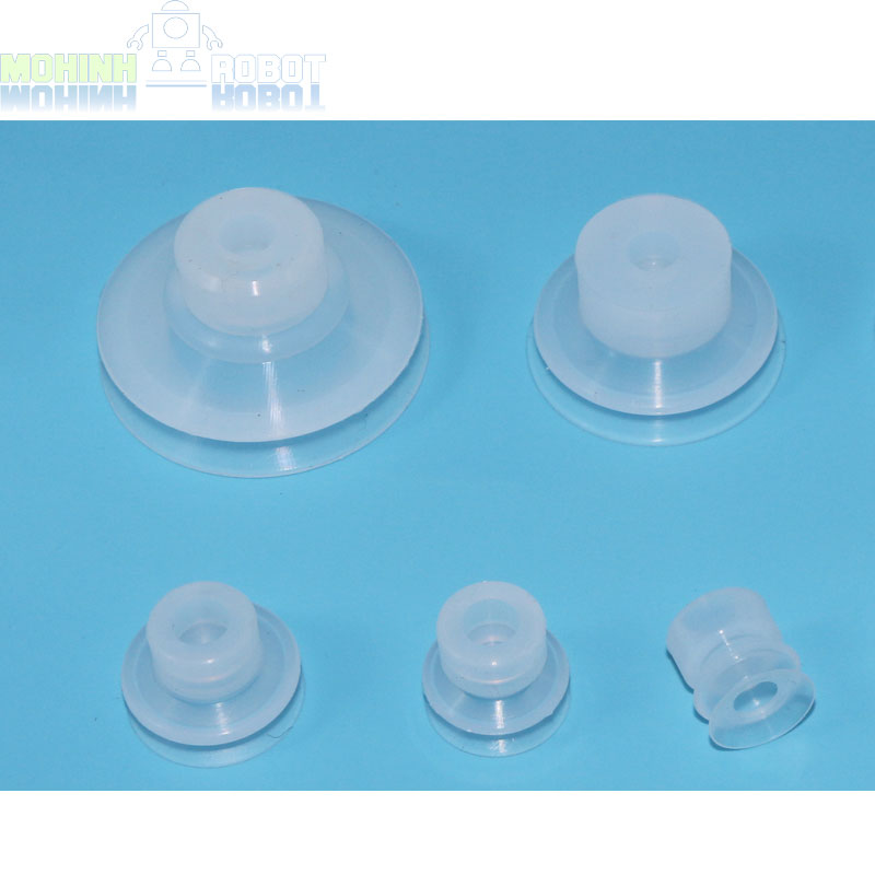 Núm hút chân không SMC 2 lớp đầu lắp 8mm silicon trắng