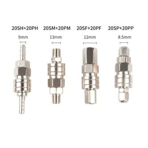 Bảng giá Khớp Nối Nhanh, Cút Nối Nhanh Co Nối Hệ Thống Khí Nén MẠ NIKEN - DH2011