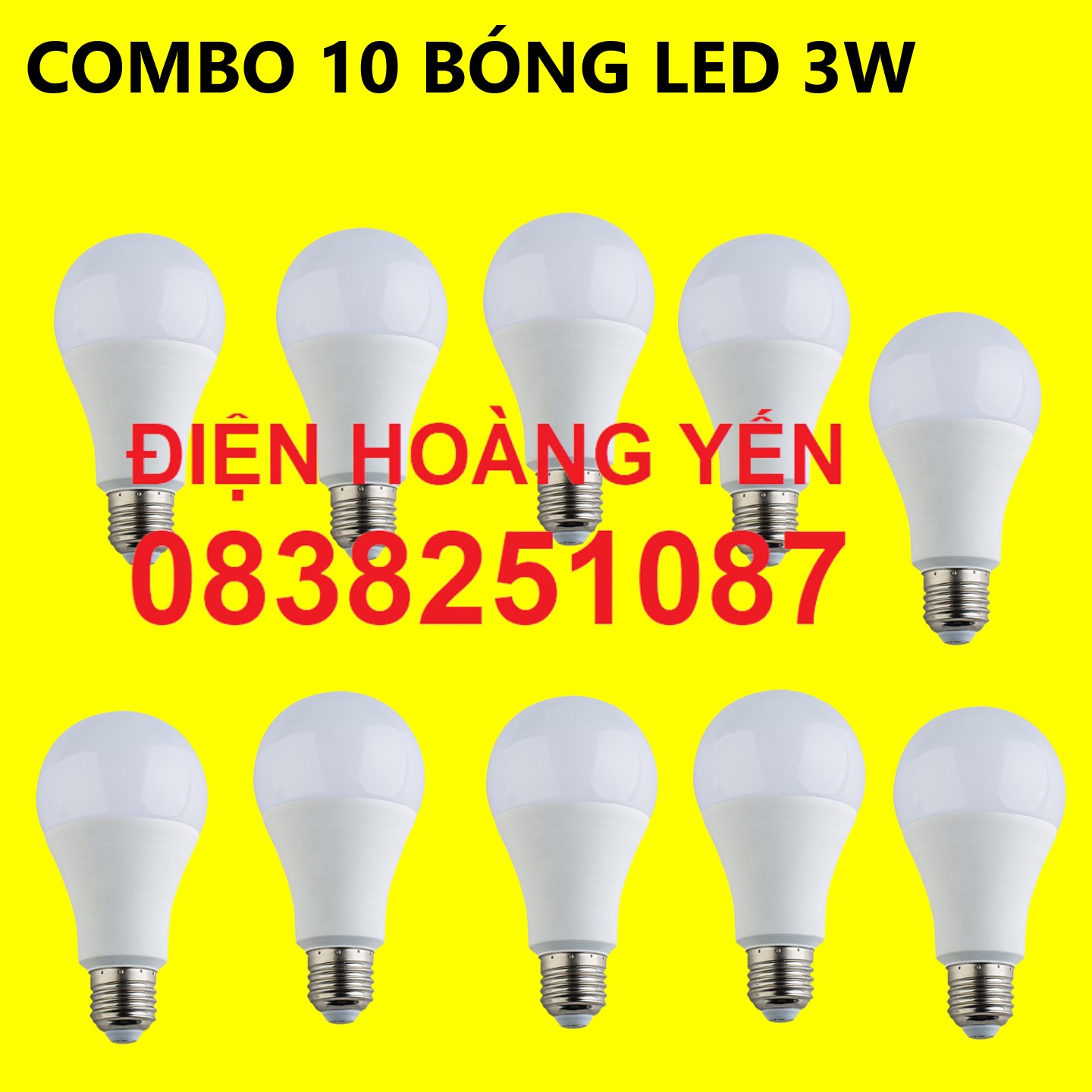 Bộ 10 bóng đèn led bulb 3w