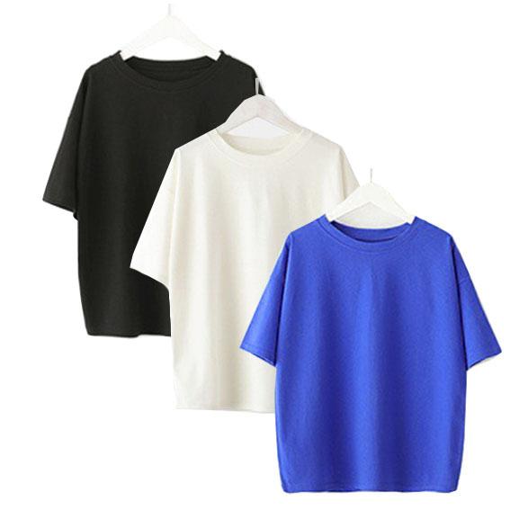 COMBO 3 ÁO THUN NAM NỮ TAY LỠ FORM RỘNG VẢI DÀY MỊN ( ĐEN/ TRẮNG/ XANH )