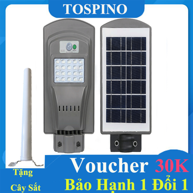 Đèn đường năng lượng mặt trời liền thể 30W chống nước Đèn sân vườn dùng năng lượng mặt trời tích hợp cảm biến thông minh