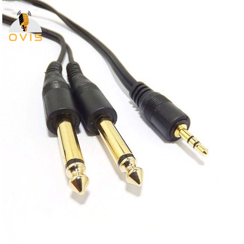 Choseal hs0008 | cáp âm thanh 3.5mm ra 2 đầu 6.35mm
