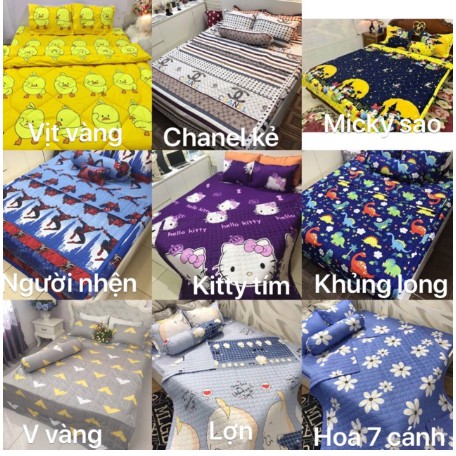 [HCM]Ga bọc đệm cotton poly 1m2 mèo xanh