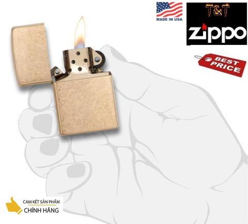 Zippo Armor Tumbled Brass (Armor vàng bụi)
