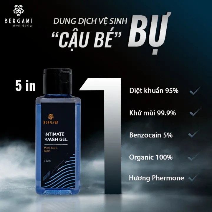 Dung dịch vệ sinh nam Bergami 130ml