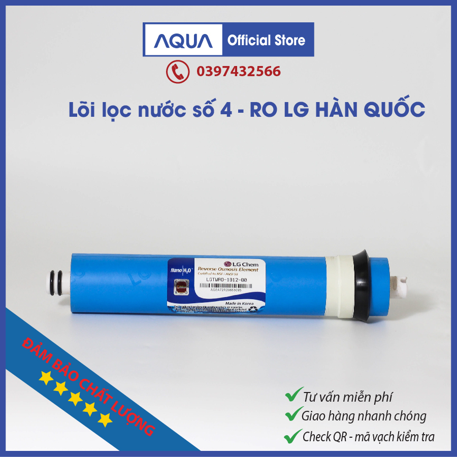 Lõi lọc nước, ro lg chem ro lõi số 4 lọc sạch 99% cặn bẩn vi khuẩn đảm bảo sức khỏe uống trực tiếp lắp đặt dễ dàng