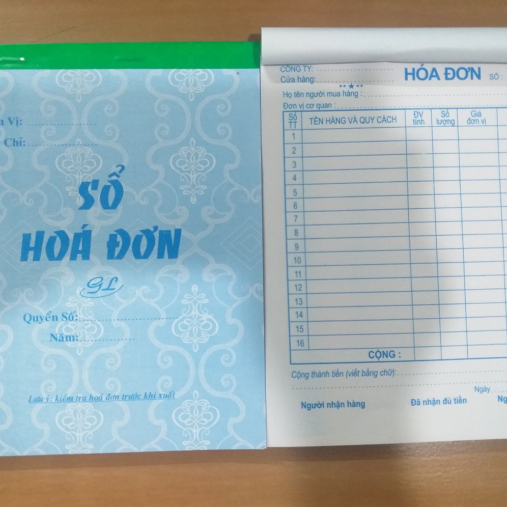 Hóa đơn bán lẻ 2 liên - 10 cuốn - 100 tờ