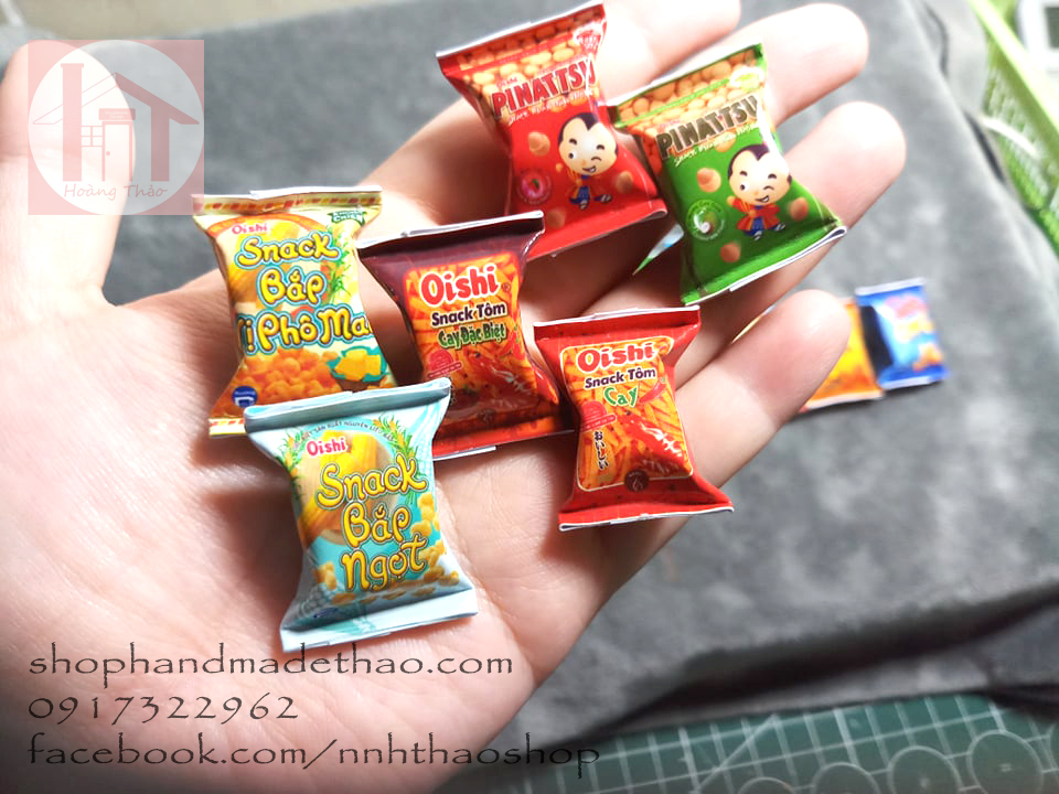Đồ Tý Hon Trang Trí Mô Hình_Gói Snack bằng giấy