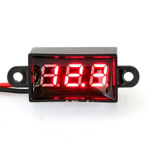 Đồng hồ đo volt DC chống nước - Red