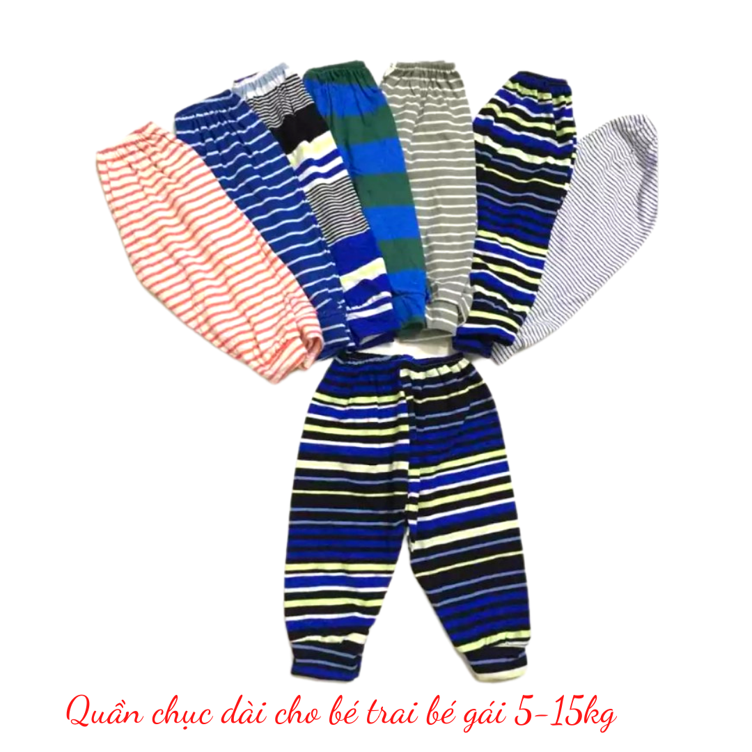 [Hoàn tiền 6%] Combo 5-10 chiếc quần chục kẻ dài cho bé 5 đến 15kg