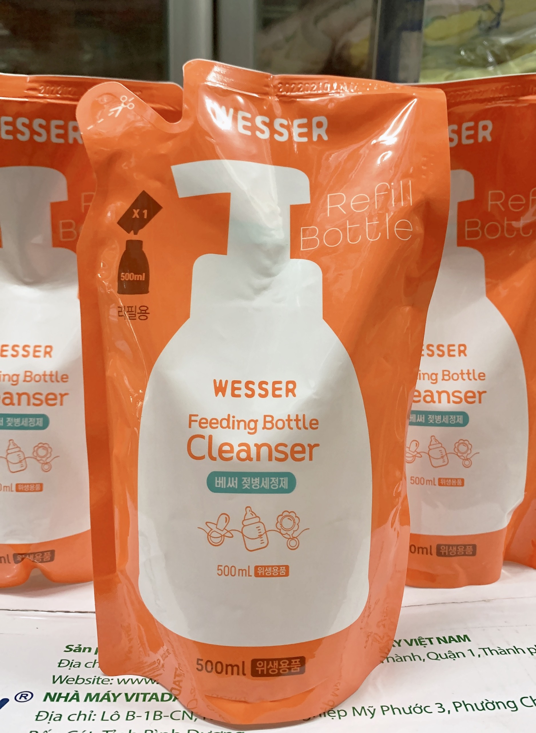 [MẪU MỚI] Nước rửa bình sữa Wesser chai 500ml hoặc túi 500ml