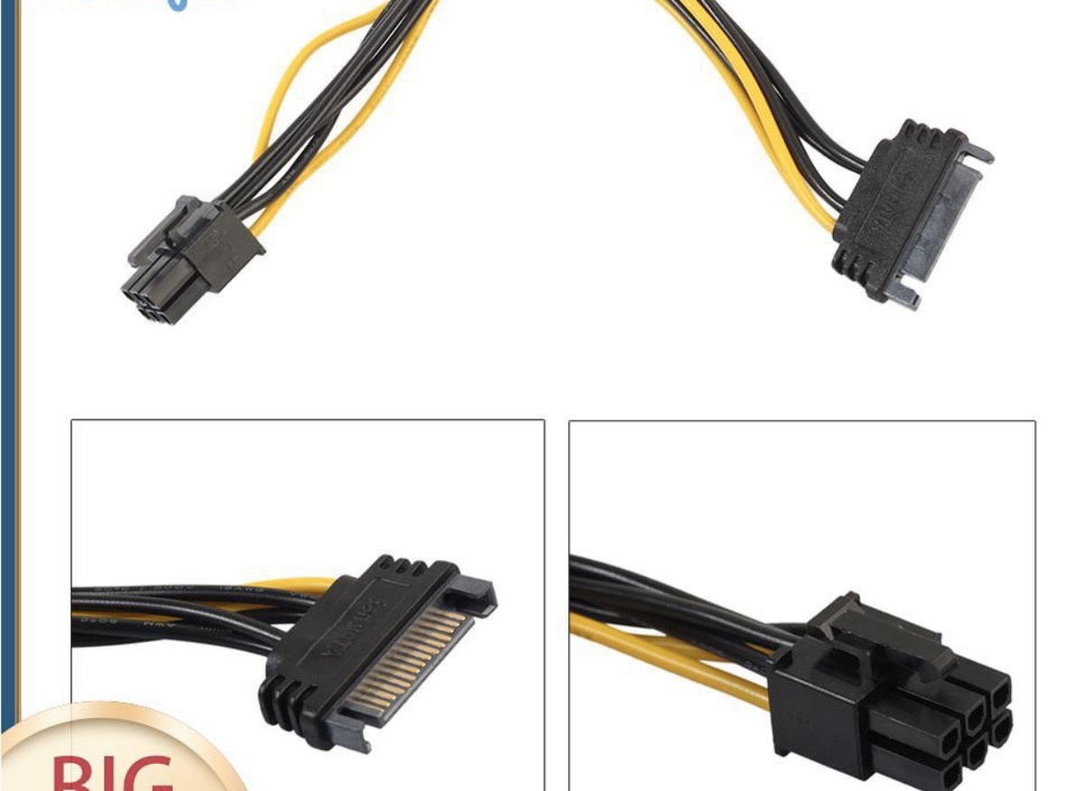 [HCM]Cáp chuyển đổi nguồn SATA sang IDE 6 Pin
