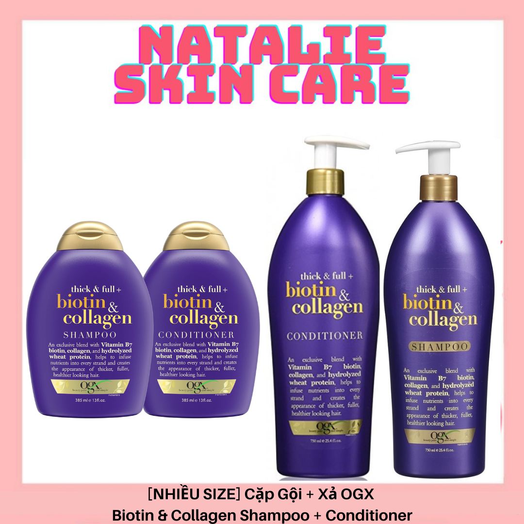 [NHIỀU SIZE] Cặp Gội + Xả OGX  Biotin & Collagen Shampoo + Conditioner