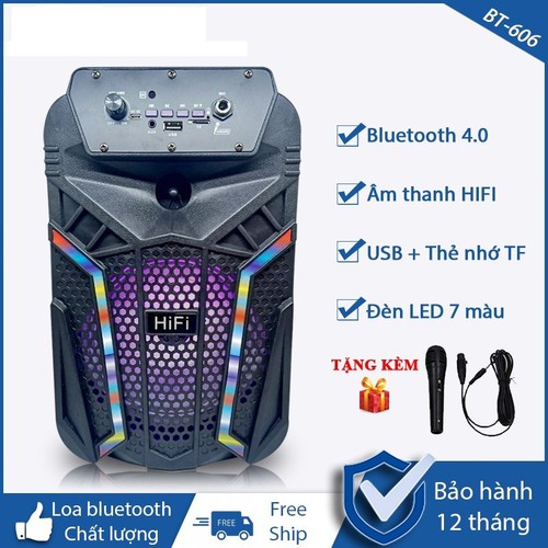 [HCM]Loa Thùng Karaoke Bluetooth BT-606 Siêu Hay Tặng kèm micro