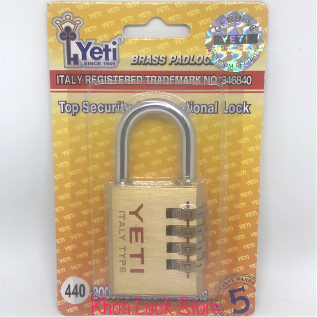 Ổ khoá số 4 phân YETI 440 đổi mật khẩu được
