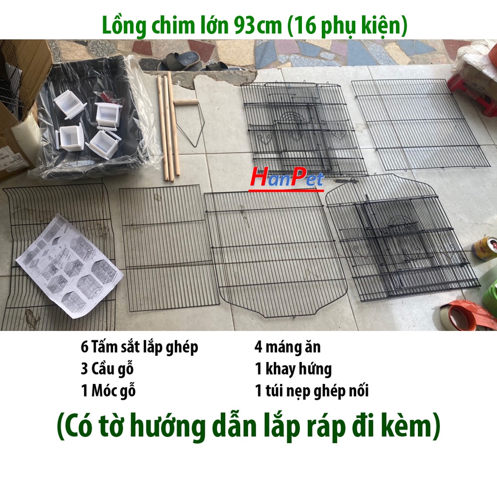 Lồng chim lớn cao 93cm (Lồng Vẹt, yểng, bồ câu).