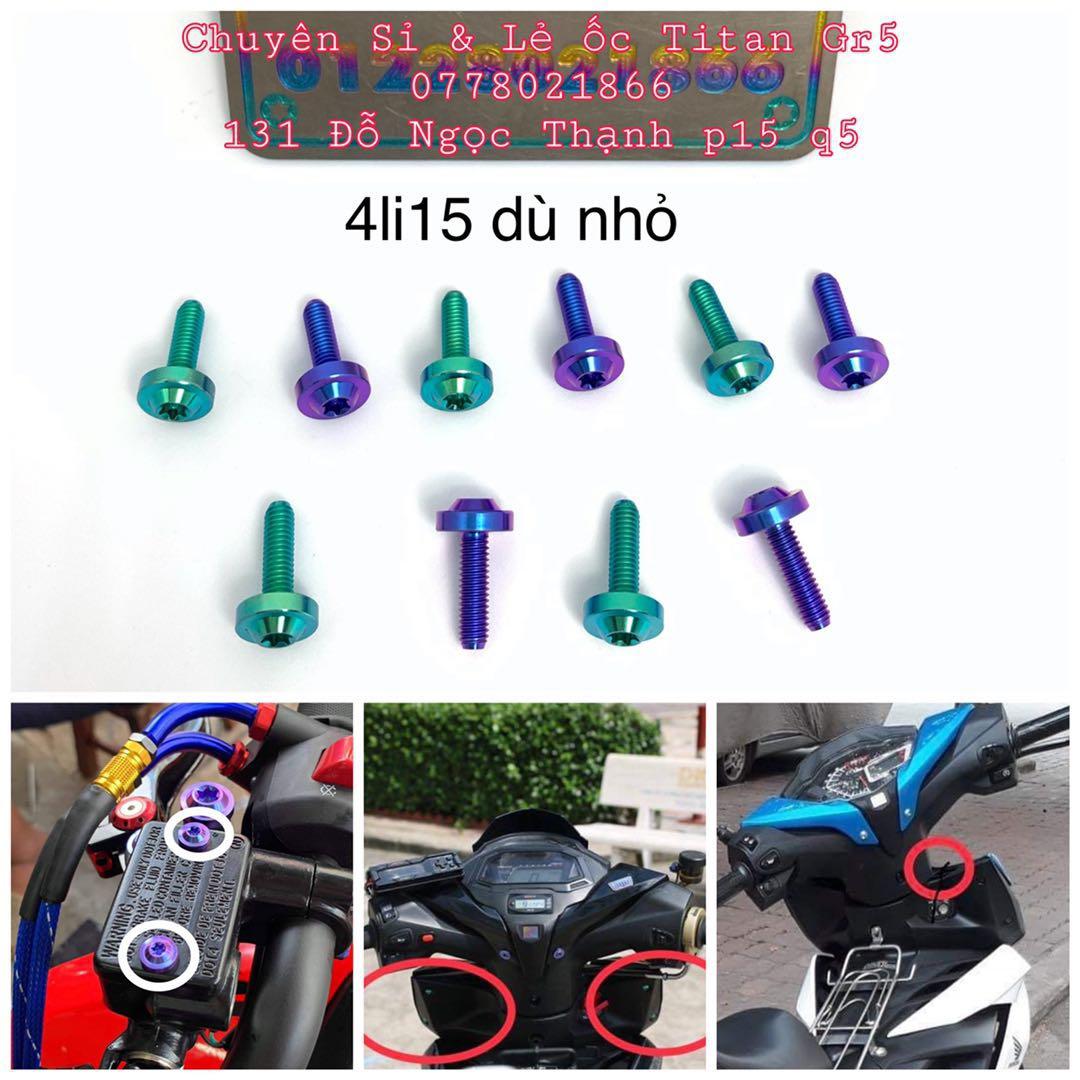 [HCM]1 con Ốc 4li15 dù nhỏ Titan Gr5 gắn cho yếm sau ổ khoá winner  ốc nắp dầu  bợ cổ wave