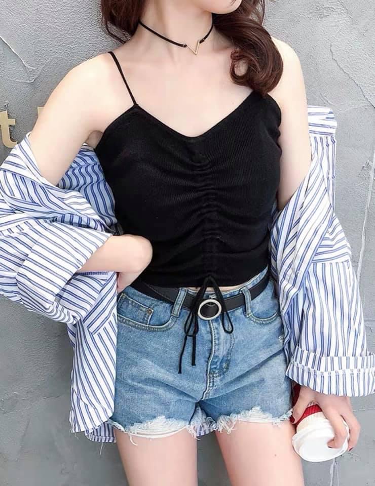 Áo 2 dây phối dây rút có mod ngực cực đẹp m009