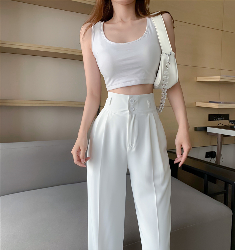 Quần ống rộng nữ lưng cao đẹp Doloxi 2 khuy dài 1m vải tuyết mưa Q888