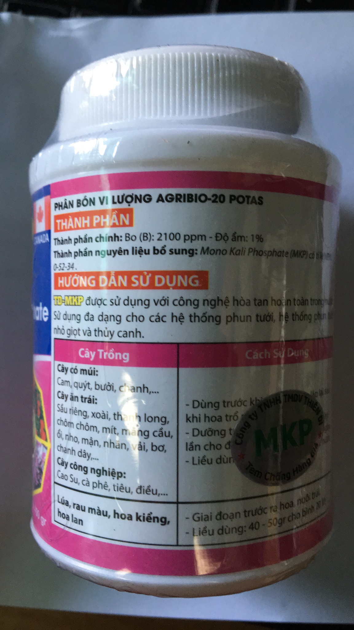 Phân bón MPK 0-52-34 lọ 100gr