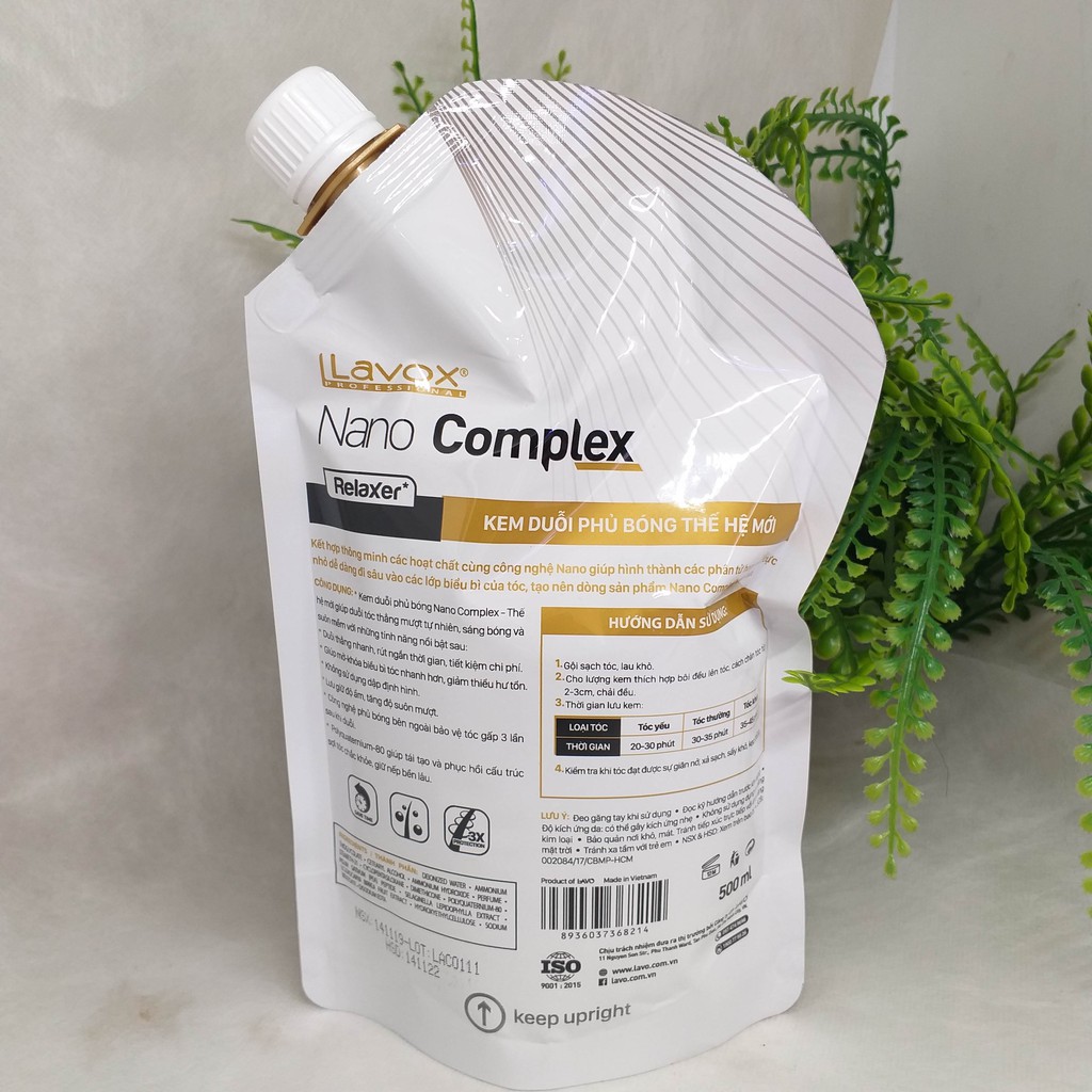 Thuốc duỗi tóc phủ bóng 3 trong 1 Lavox Nano Complex 500ml
