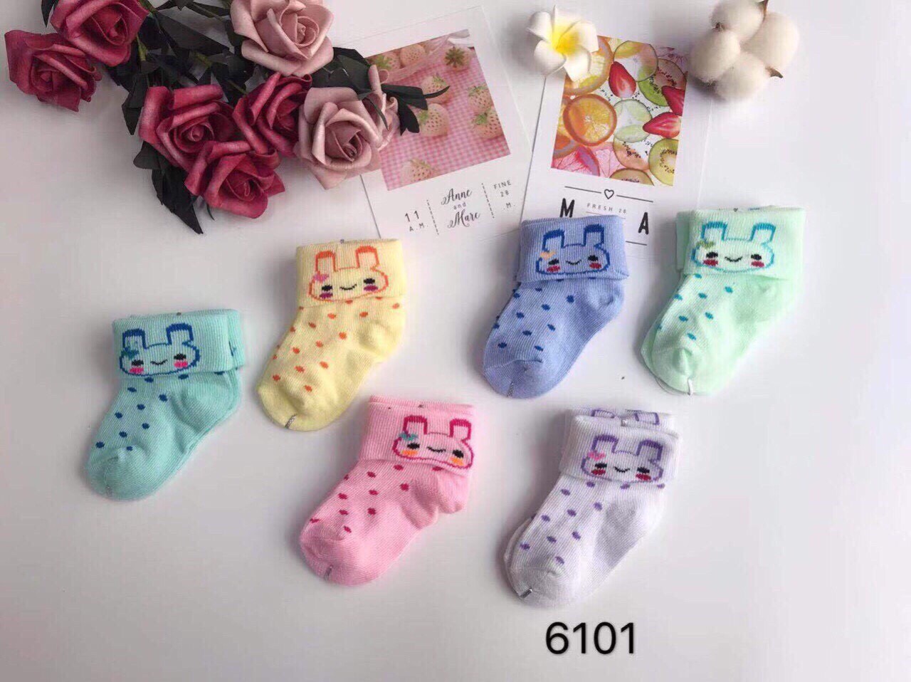 2 đôi tất len sơ sinh cổ cao cho bé 0-4 tháng