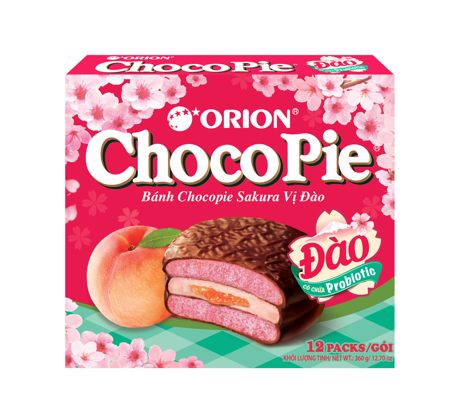 Bánh Choco Pie Sakura Vị Đào Orion