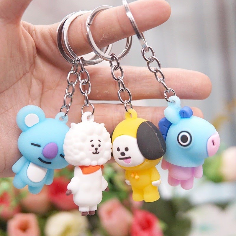 Móc khoá nhựa - hình thú bts- mk09