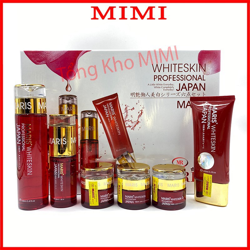 Bộ mỹ phẩm maris 6in1 nhật bản - kem dưỡng trắng da, xóa mờ nám tàn nhang cao cấp