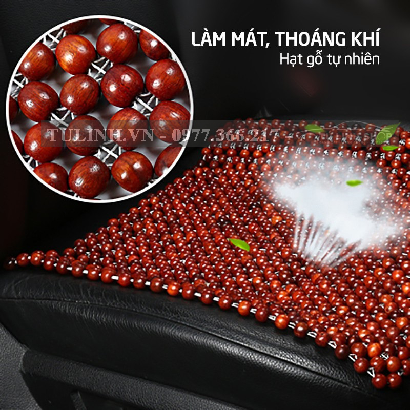 Lót hạt gỗ Nhãn, Hương, Pơ mu cho ghế xe hơi và xe ô tô và ghế văn phòng dễ dàng sử dụng
