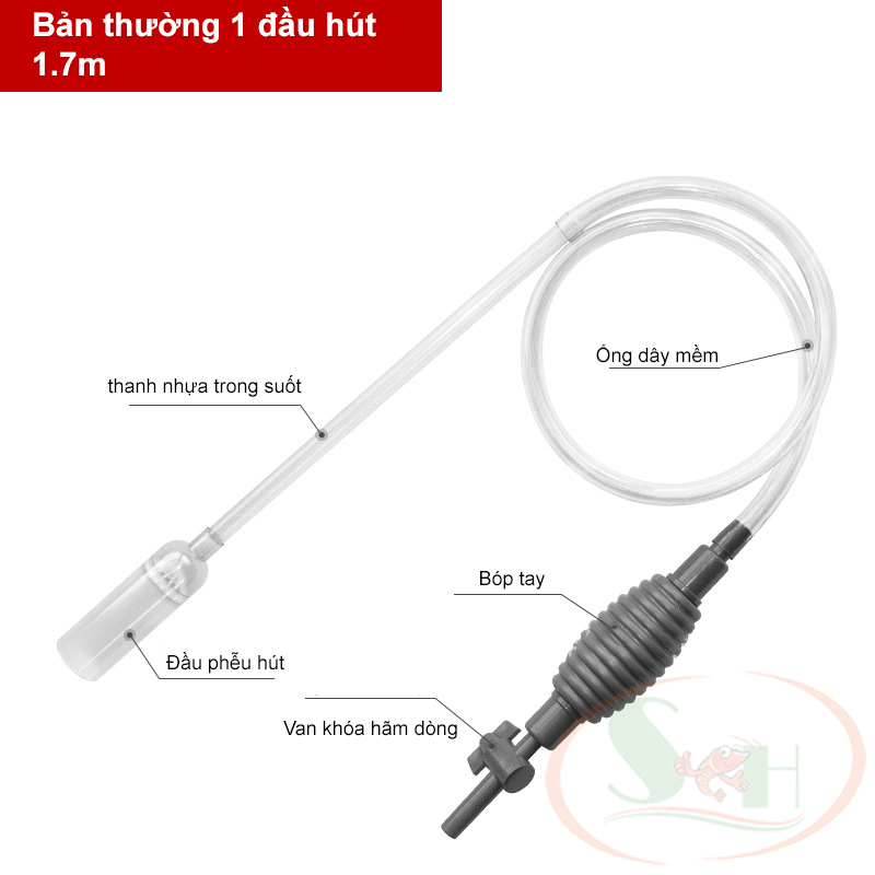 Bộ hút cặn thay nước bể diy bóp tay hút chất lỏng vệ sinh hồ