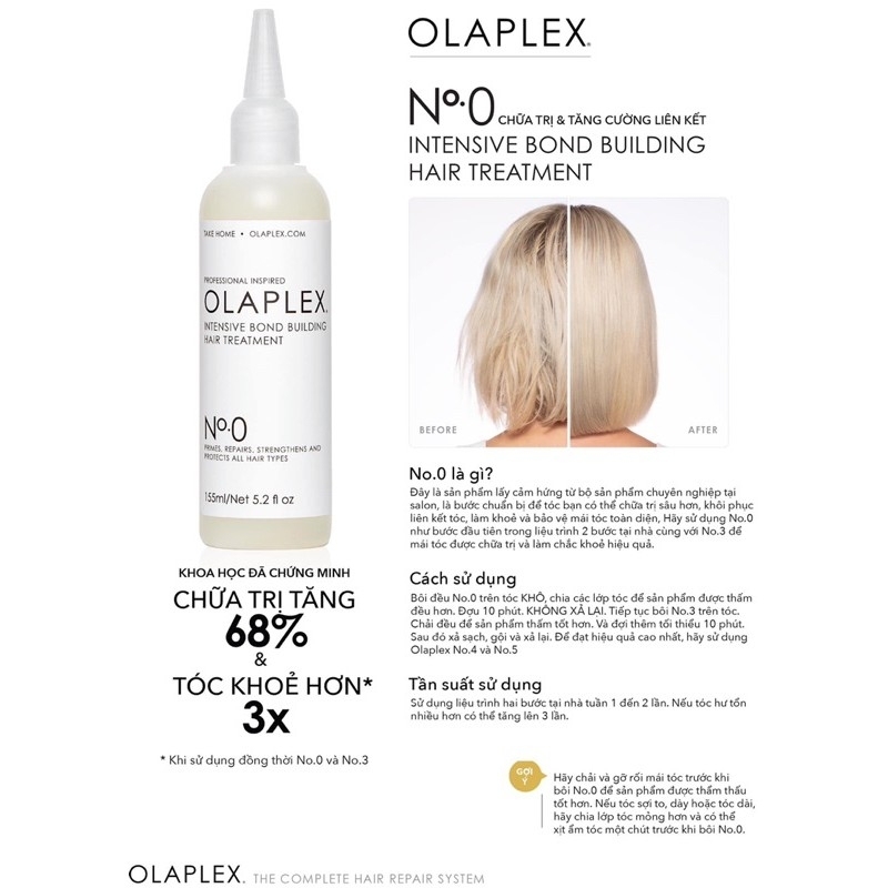 👍👍👍HÀNG CHÍNH HÃNG - Giá trị nói lên đẳng cấp👍👍👍 Olaplex No0 - siêu phẩm phục hồi tại nhà No.0 dành cho tóc yếu cao cấp