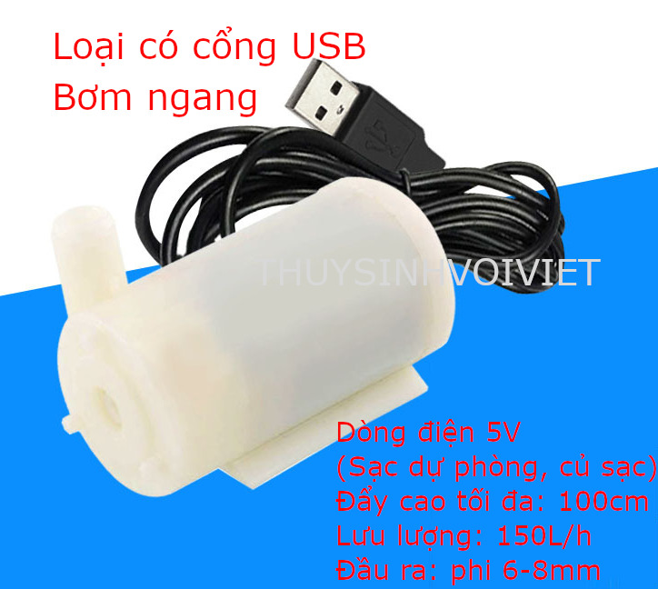 Bơm nước chìm Mini điện 3-5v có và không cổng USB