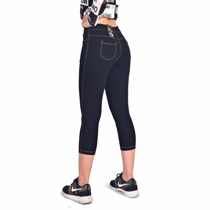Quần Legging lửng giả jean, quần thun ôm, quần tập thể thao