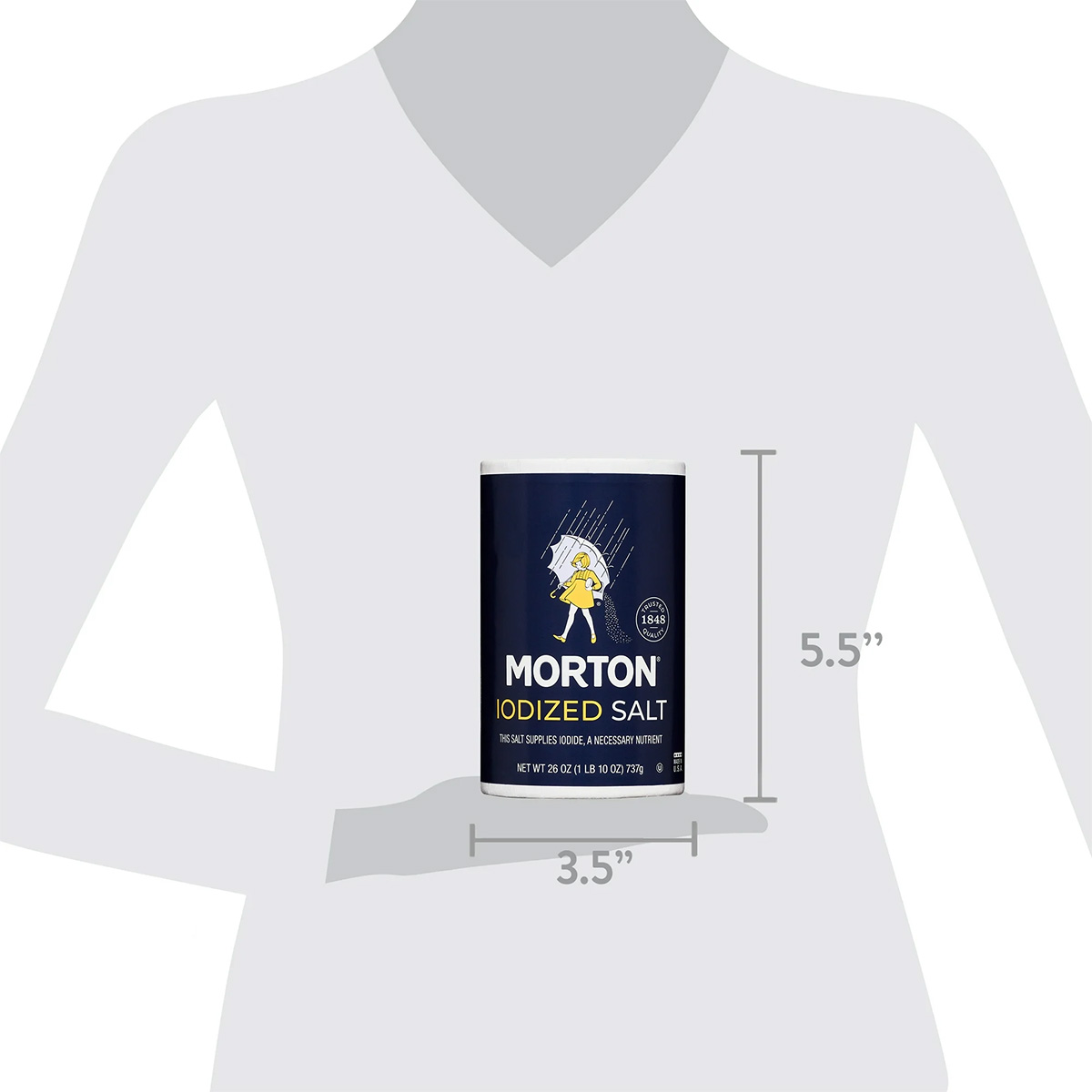 Muối I-Ốt Morton Iodized Salt, Hộp 737g (26 Oz.)