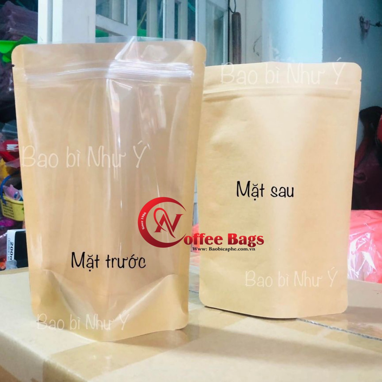[1KG/SIZE] TÚI ZIPPER 1 MẶT GIẤY 1 MẶT TRONG