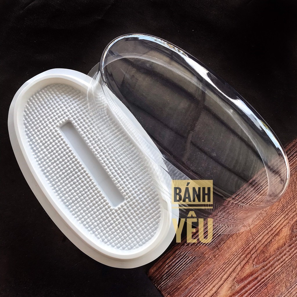 Bộ 10 hộp nhựa Oval đế trắng