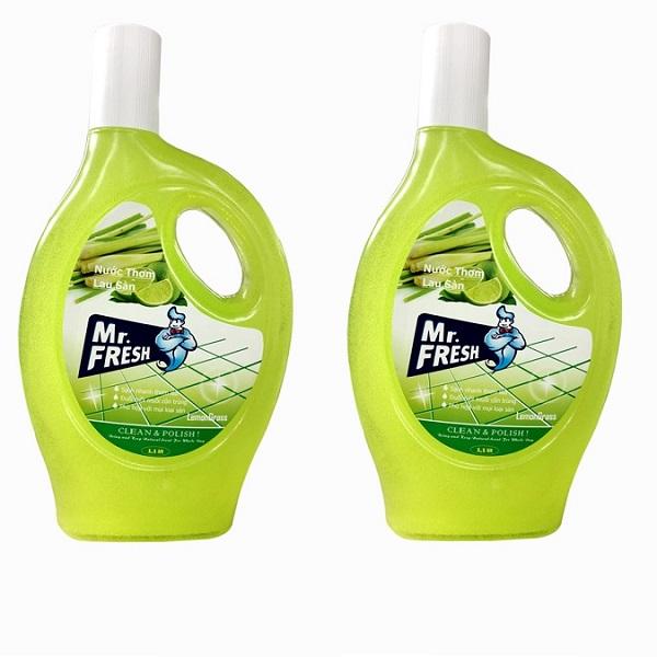 Bộ 2 Chai Nước lau sàn siêu đậm đặc an toàn Mr Fresh Hàn Quốc 1,1L Hương Xả Chanh BH0468