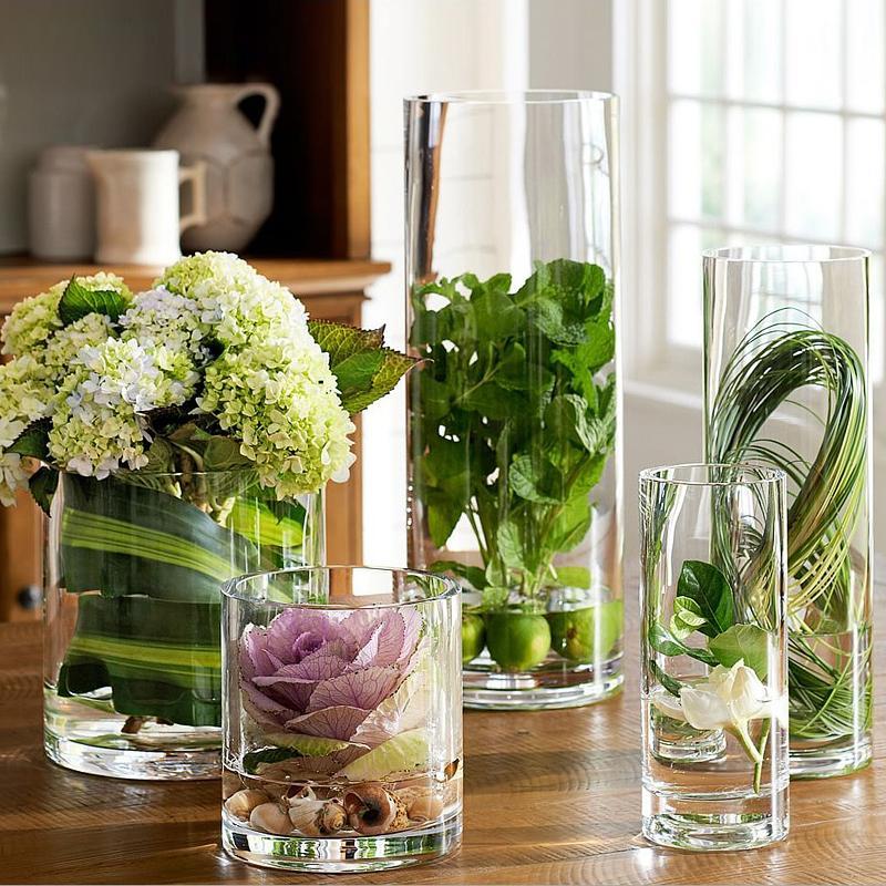 Bể cá mini , chậu thủy tinh trụ tròn 12x30cm