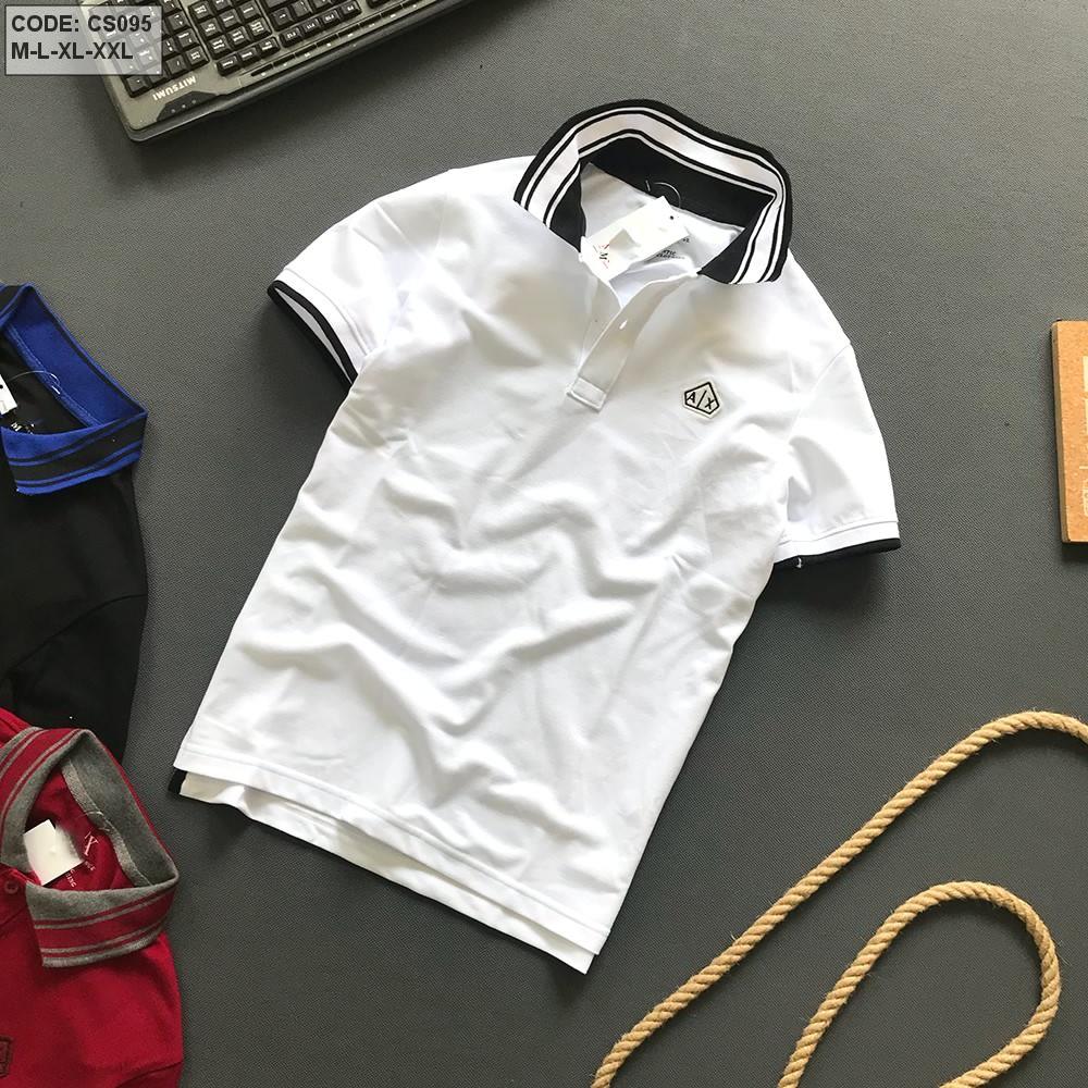ÁO THUN NAM CỔ BẺ AX PHỐI BO