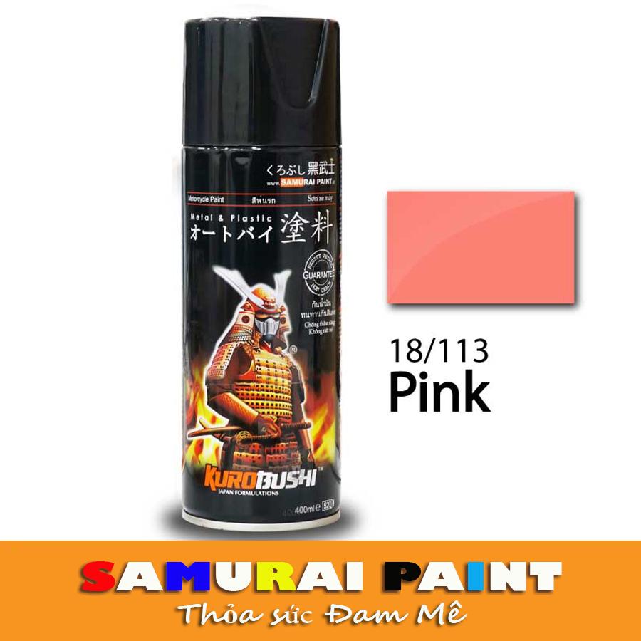Sơn samurai màu hồng - Chai sơn màu hồng 113 sơn xịt samurai