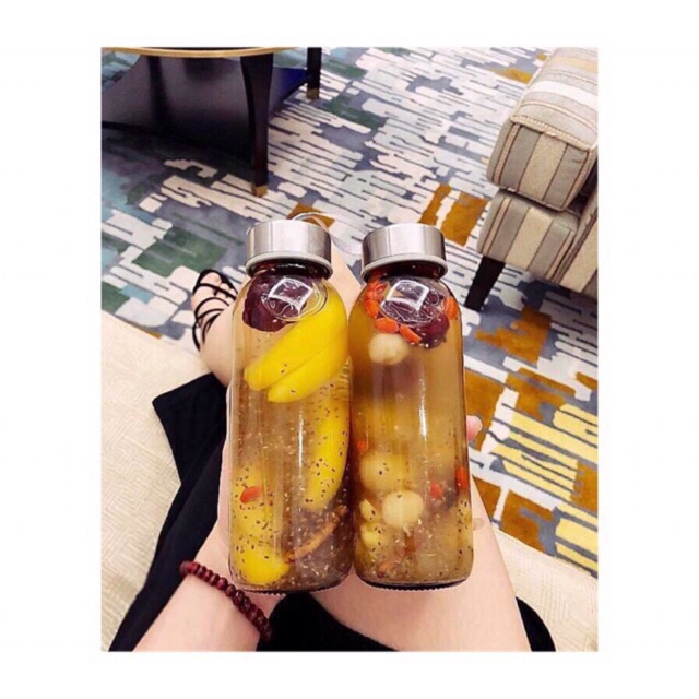 CHAI THUỶ TINH 500ml nắp dây dù