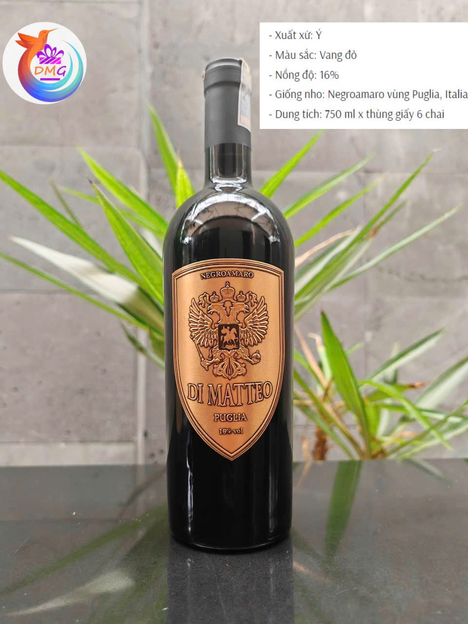 [NHẬP KHẨU] VANG ĐỎ (Ý) DIMATTEO - 750ML (16%) - DMG WINE