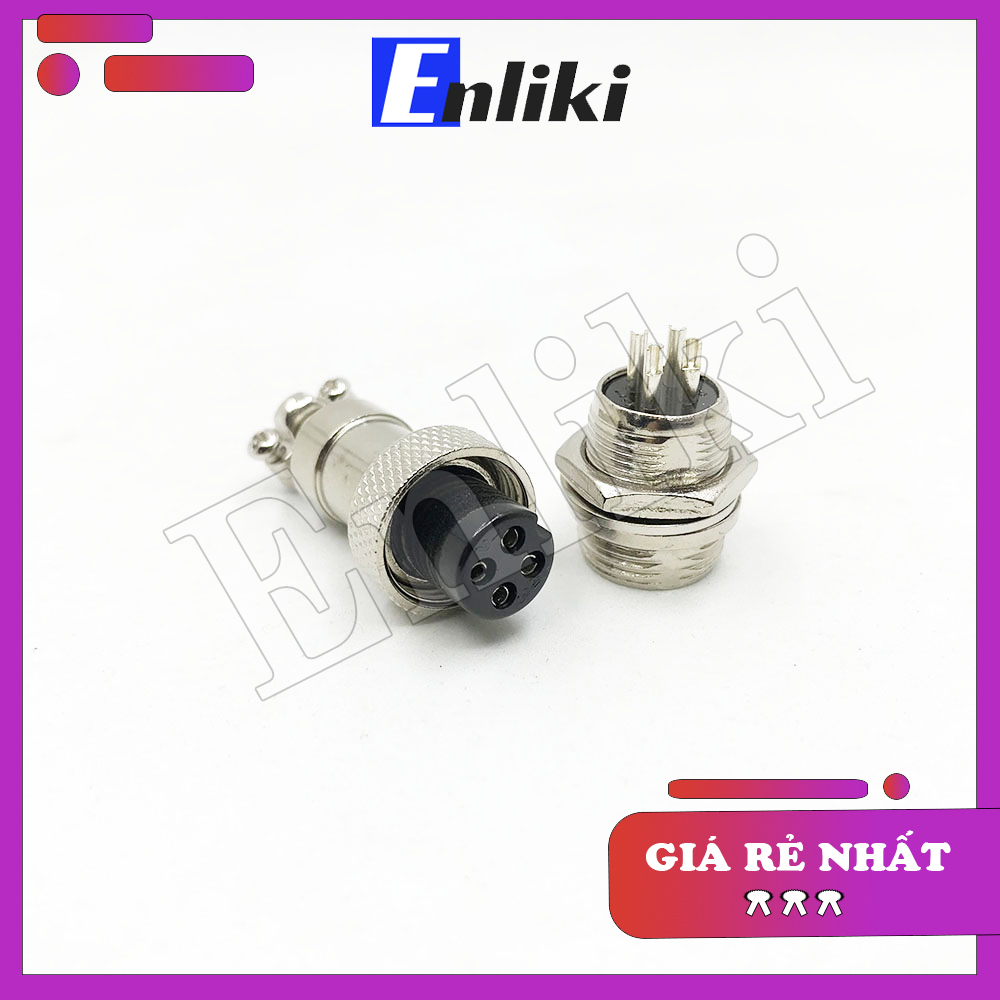 Cặp Giắc GX12-4P 12mm 4 Chân (Đực + Cái)