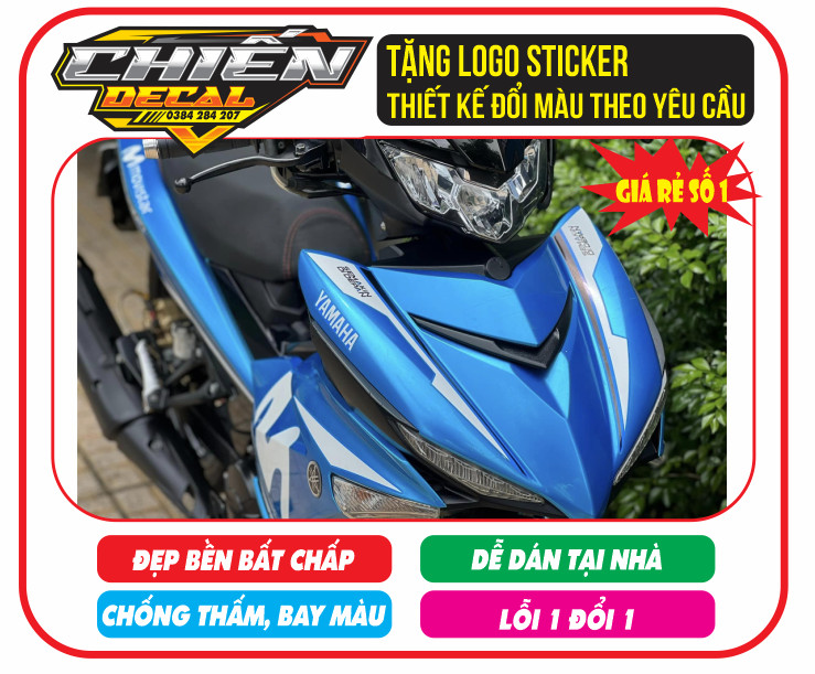 Tem rời ex150 movistar xanh trắng (xanh ngọc)